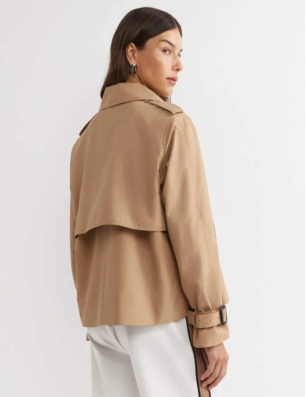 Cotton Rich Cropped Trench Coat