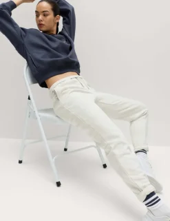 Cotton Rich Cuffed High Waisted Tapered Joggers
