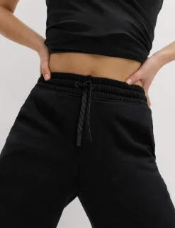 Cotton Rich Cuffed High Waisted Tapered Joggers