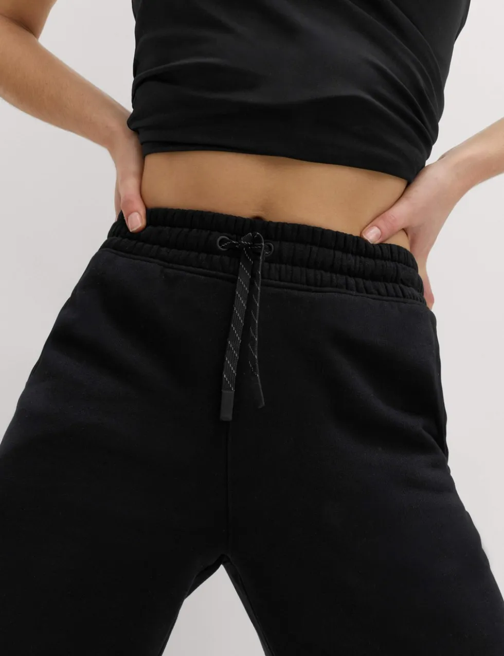 Cotton Rich Cuffed High Waisted Tapered Joggers