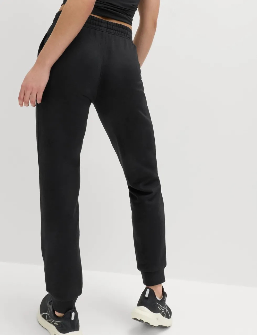 Cotton Rich Cuffed High Waisted Tapered Joggers