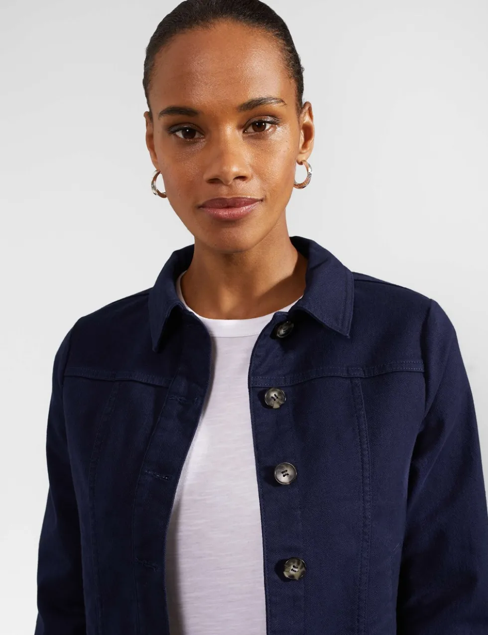 Cotton Rich Denim Cropped Jacket