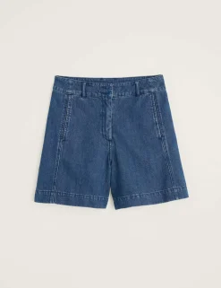 Cotton Rich Denim High Waisted Shorts