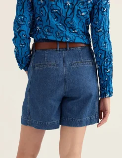 Cotton Rich Denim High Waisted Shorts