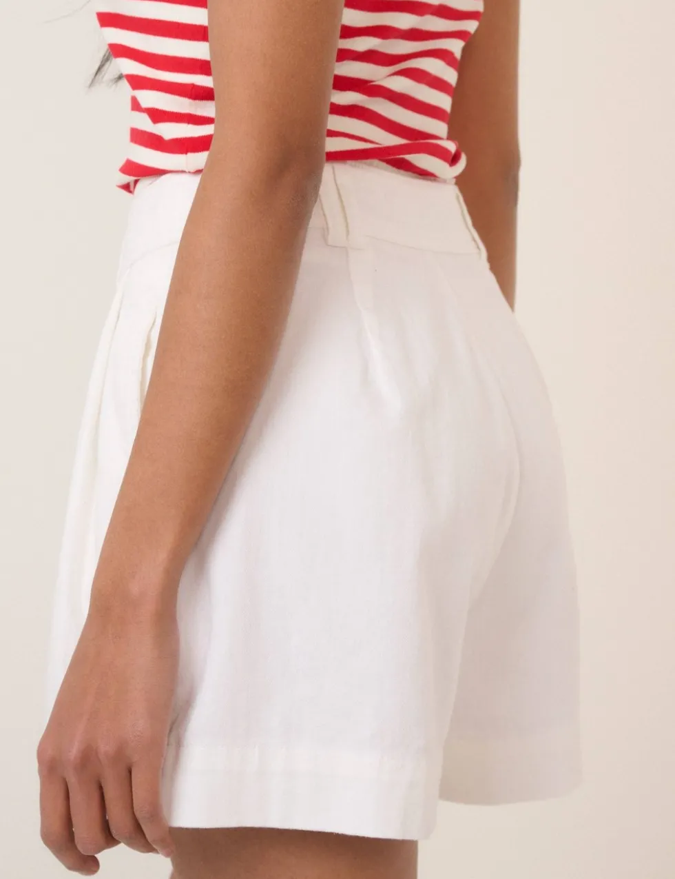 Cotton Rich Denim High Waisted Shorts