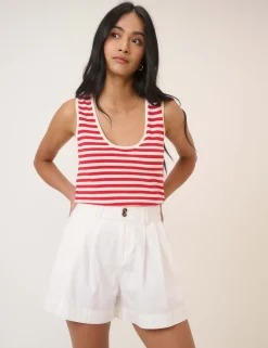 Cotton Rich Denim High Waisted Shorts