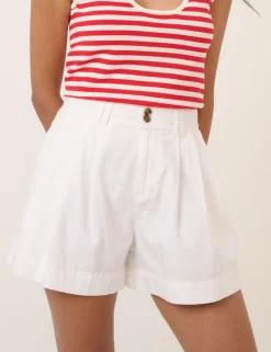 Cotton Rich Denim High Waisted Shorts