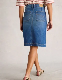 Cotton Rich Denim Knee Length Skirt