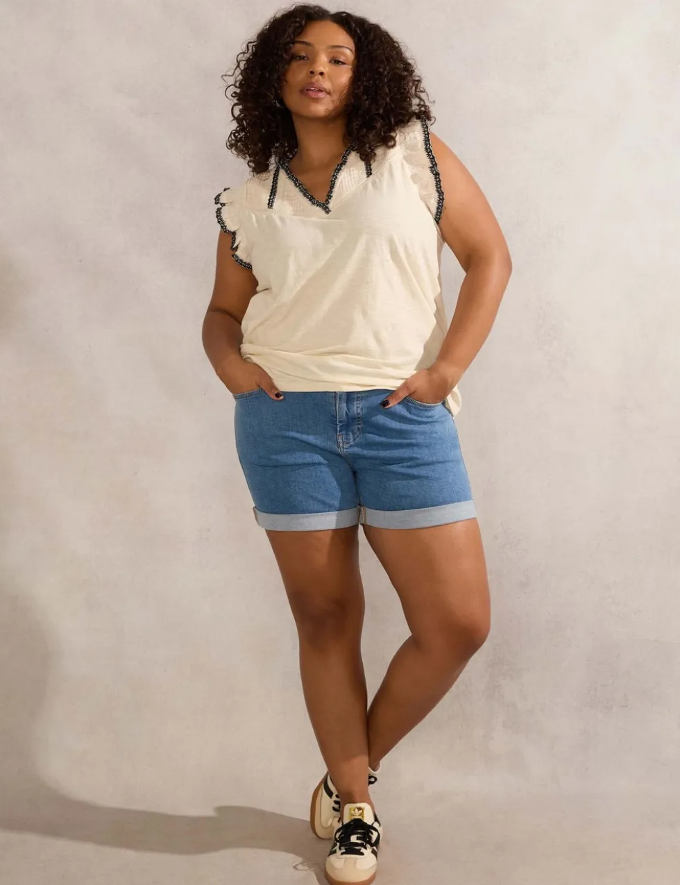 Cotton Rich Denim Shorts