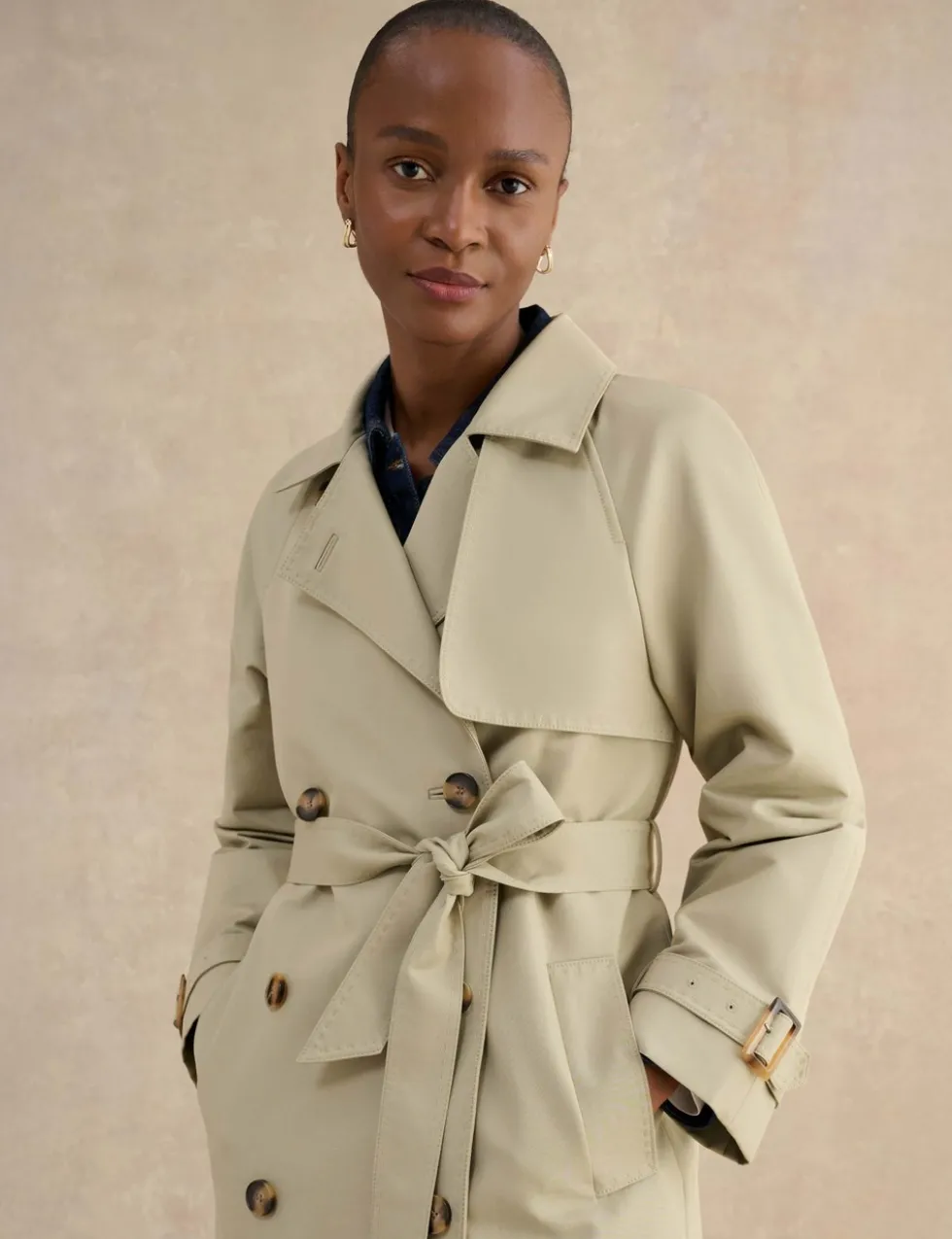 Cotton Rich Double Breasted Trench Coat