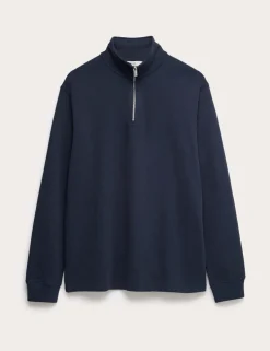 Cotton Rich Double Knit Half Zip Sweatshirt