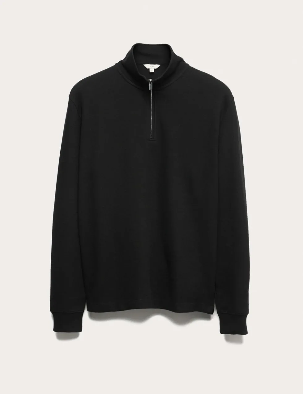 Cotton Rich Double Knit Half Zip Sweatshirt