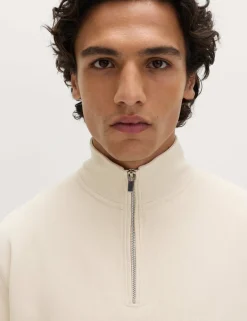 Cotton Rich Double Knit Half Zip Sweatshirt