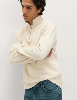 Cotton Rich Double Knit Half Zip Sweatshirt