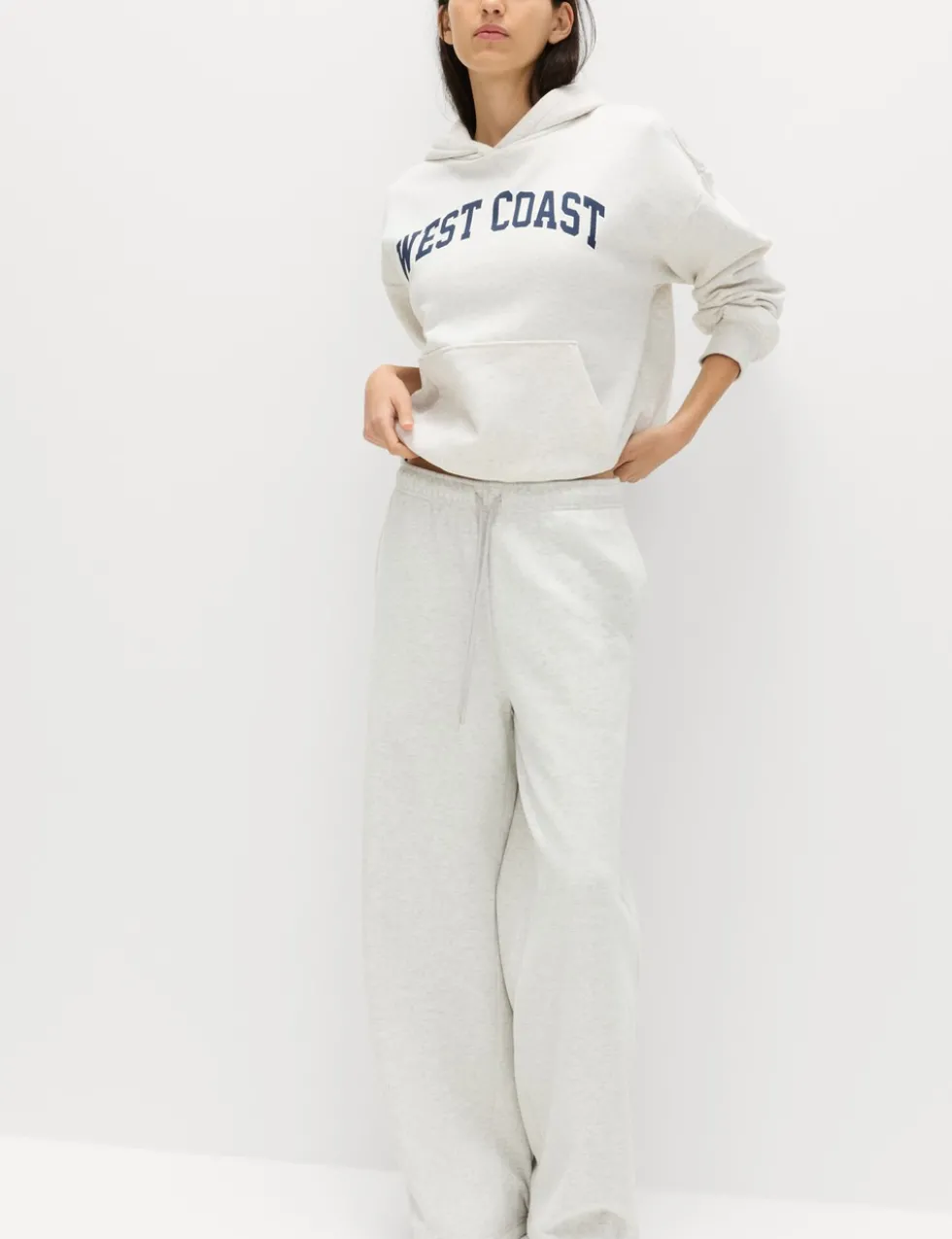 Cotton Rich Drawstring Wide Leg Joggers