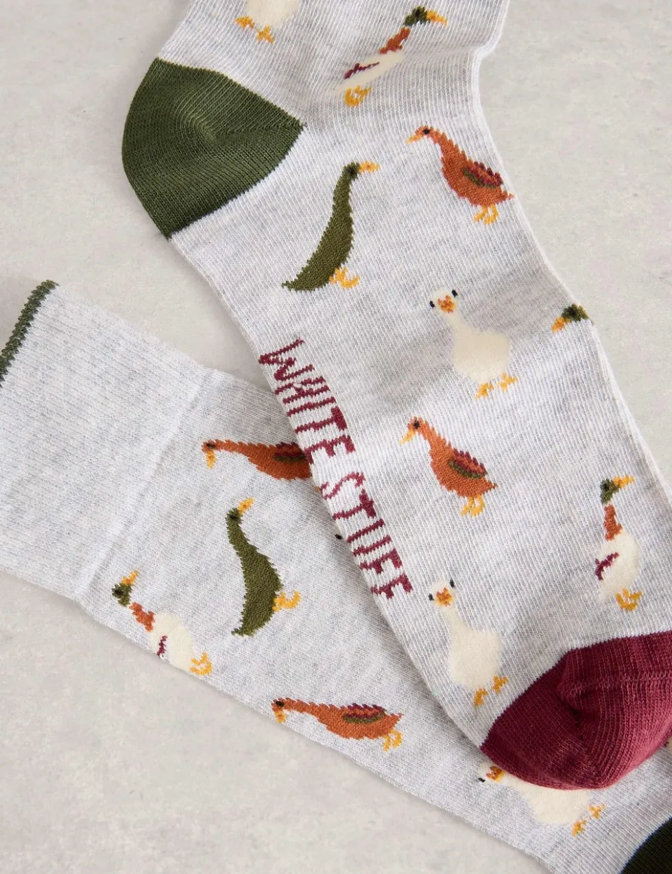 Cotton Rich Duck Ankle High Socks