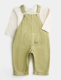 Cotton Rich Dungarees & Top Outfit (0-3 Yrs)