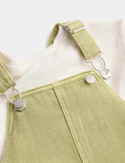 Cotton Rich Dungarees & Top Outfit (0-3 Yrs)