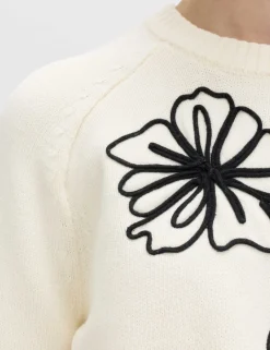 Cotton Rich Embroidered Crew Neck Jumper