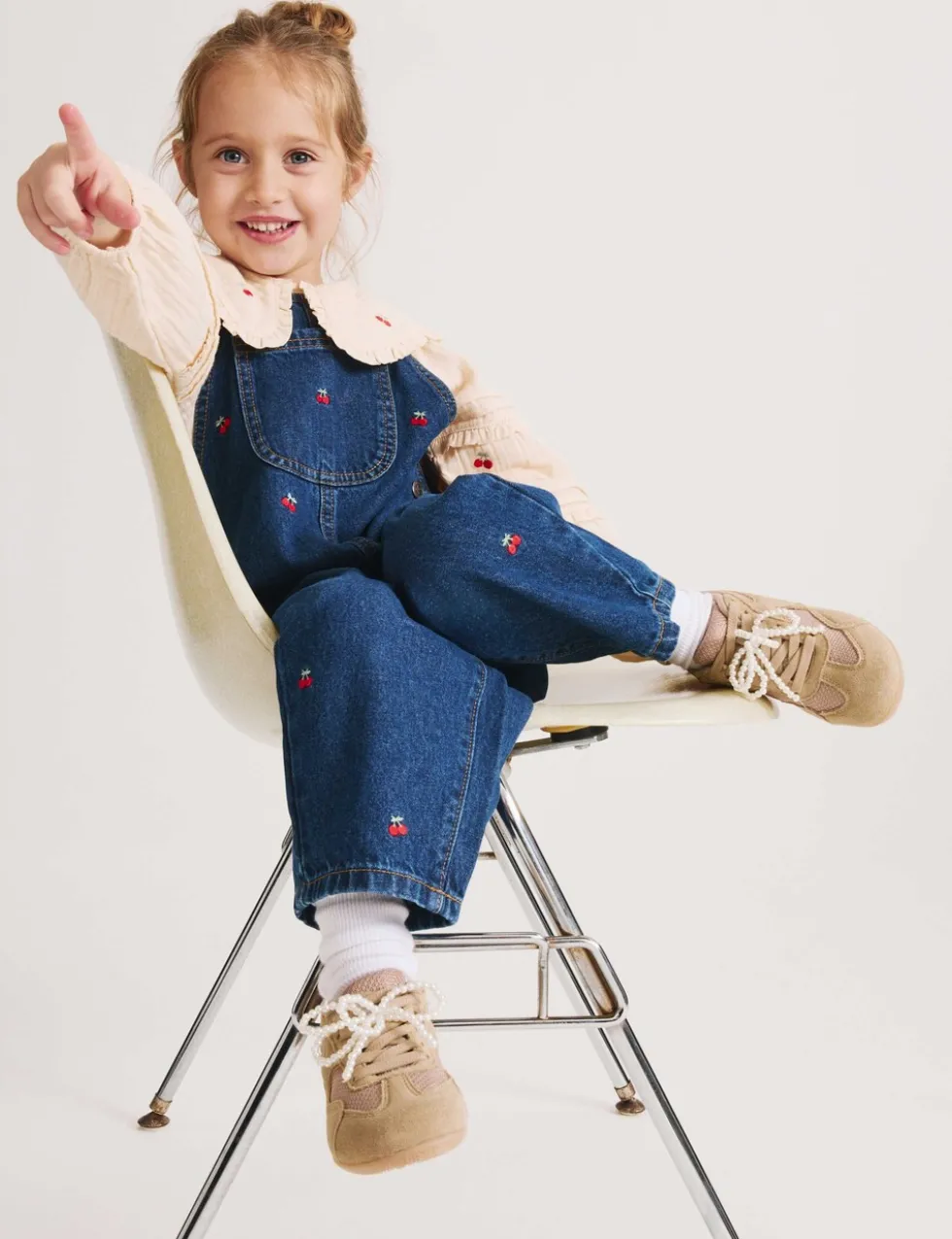 Cotton Rich Embroidered Dungaree Outfit (2-10 Yrs)
