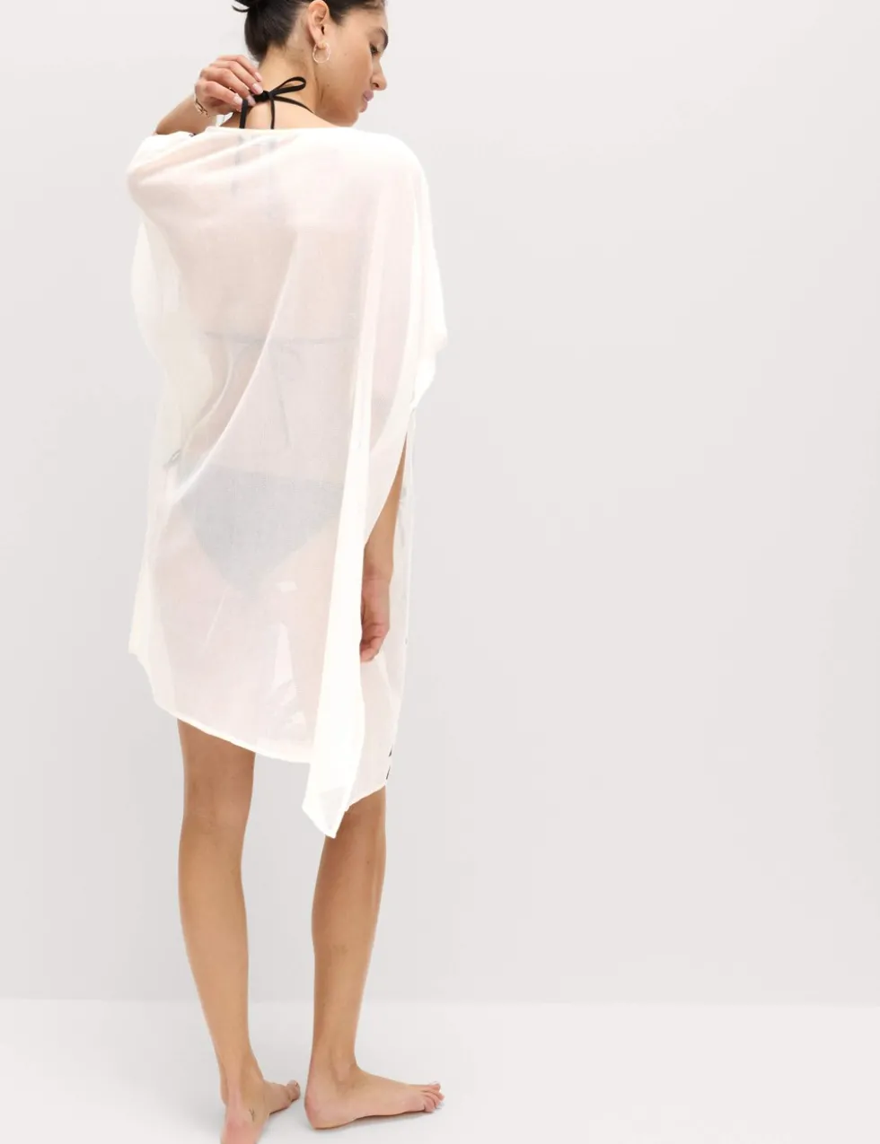 Cotton Rich Embroidered Mini Kaftan Dress