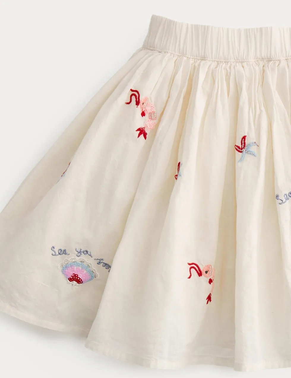 Cotton Rich Embroidered Mini Skirt (2-10 Yrs)