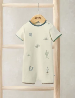 Cotton Rich Embroidered Romper (7lbs-12 Mths)