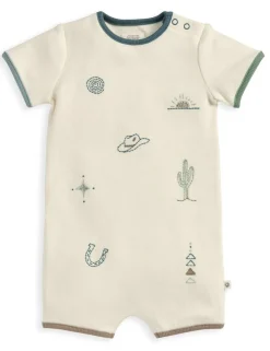 Cotton Rich Embroidered Romper (7lbs-12 Mths)