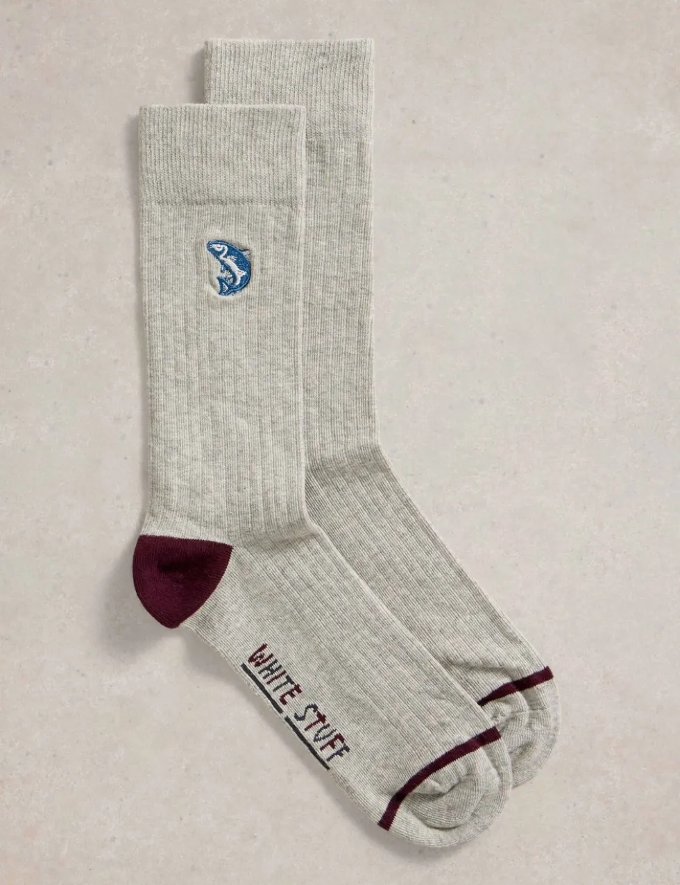 Cotton Rich Embroidered Ribbed Ankle High Socks