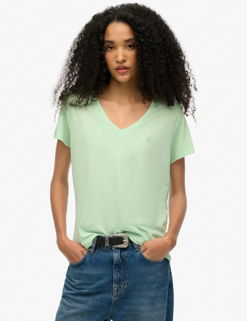 Cotton Rich Embroidered Scoop Neck T-Shirt