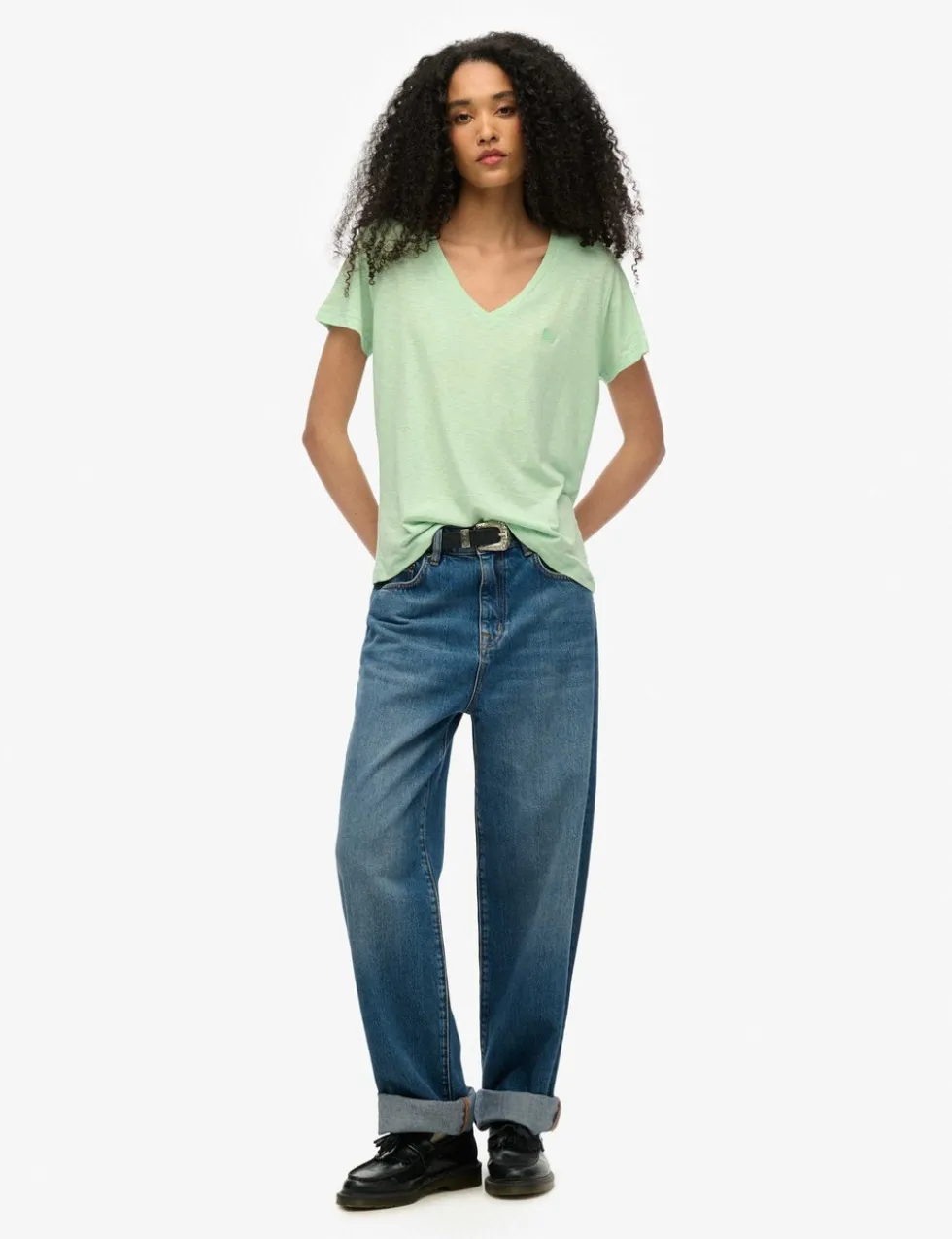 Cotton Rich Embroidered Scoop Neck T-Shirt