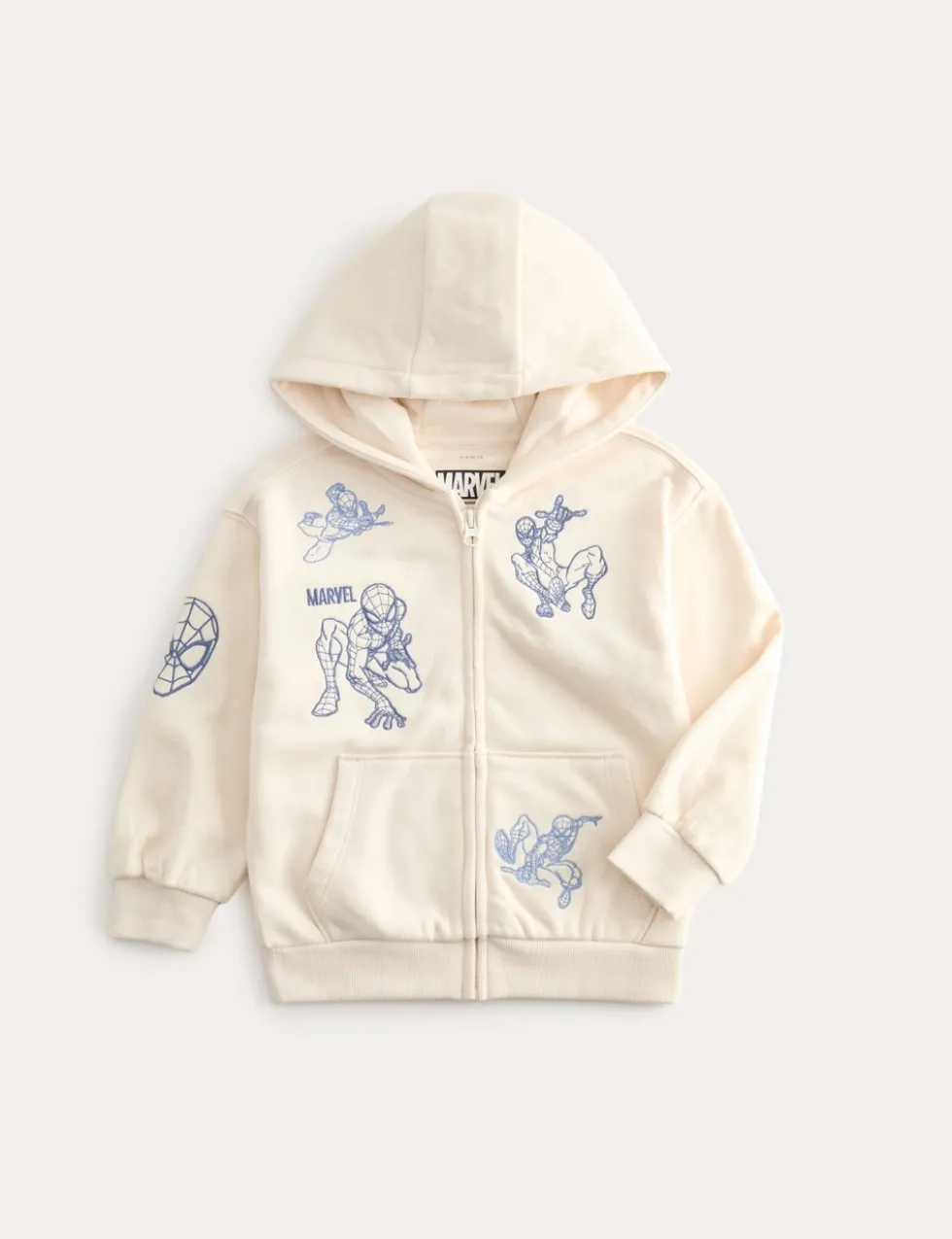 Cotton Rich Embroidered Spider-Man™ Zip Through Hoodie (2-8 Yrs)