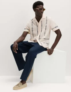 Cotton Rich Embroidered Short Sleeve Shirt