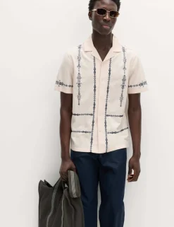 Cotton Rich Embroidered Short Sleeve Shirt