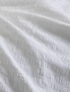 Cotton Rich Embroidered Seersucker Bedding Set