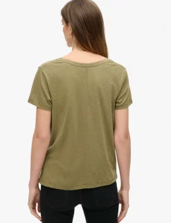 Cotton Rich Embroidered V-Neck T-Shirt