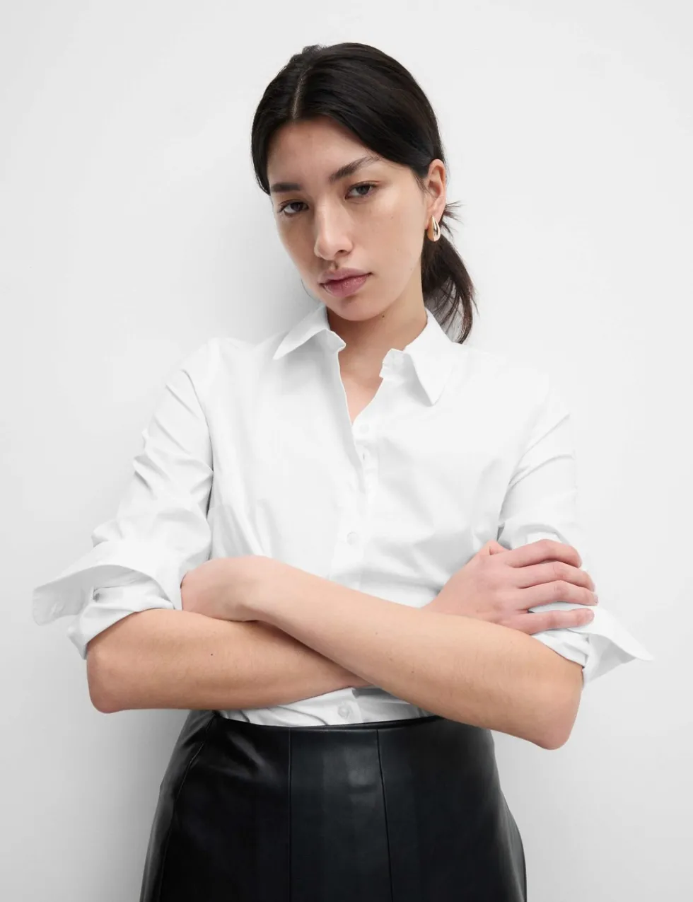 Cotton Rich Fitted Collared Shirt