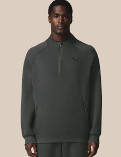 Cotton Rich Fleece Half Zip Sports T-Shirt