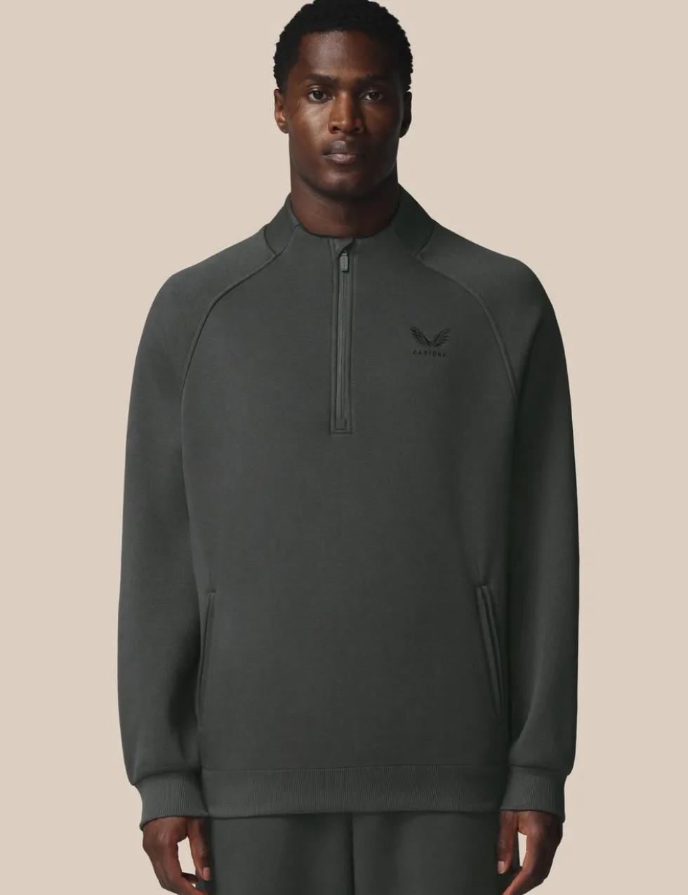Cotton Rich Fleece Half Zip Sports T-Shirt