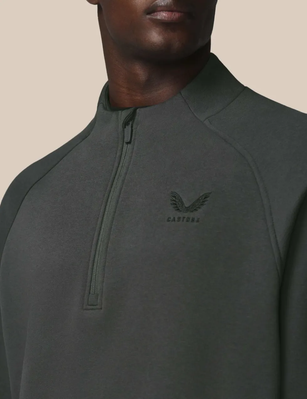Cotton Rich Fleece Half Zip Sports T-Shirt