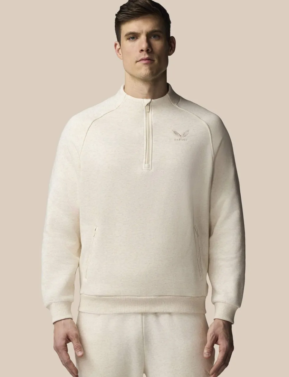 Cotton Rich Fleece Half Zip Sports T-Shirt