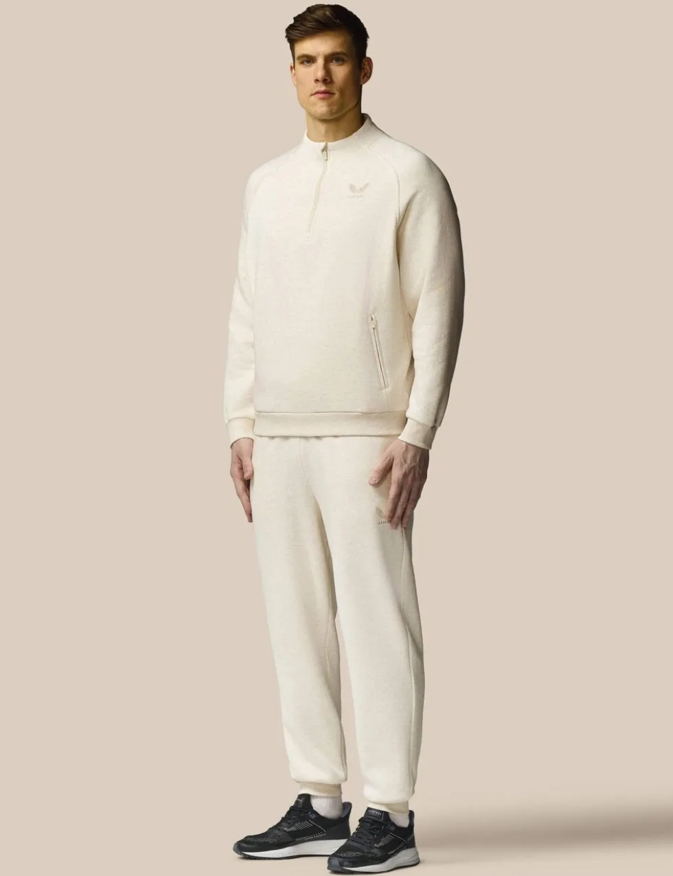 Cotton Rich Fleece Half Zip Sports T-Shirt