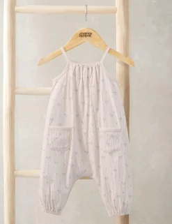 Cotton Rich Floral Crinkle Romper (0-24 Mths)