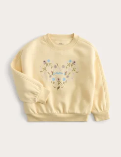 Cotton Rich Floral Heart Sweatshirt (2-8 Yrs)