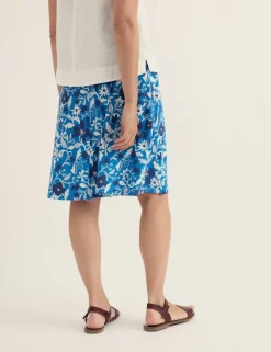 Cotton Rich Floral Knee Length A-Line Skirt
