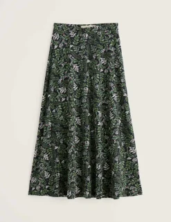 Cotton Rich Floral Midaxi A-Line Skirt