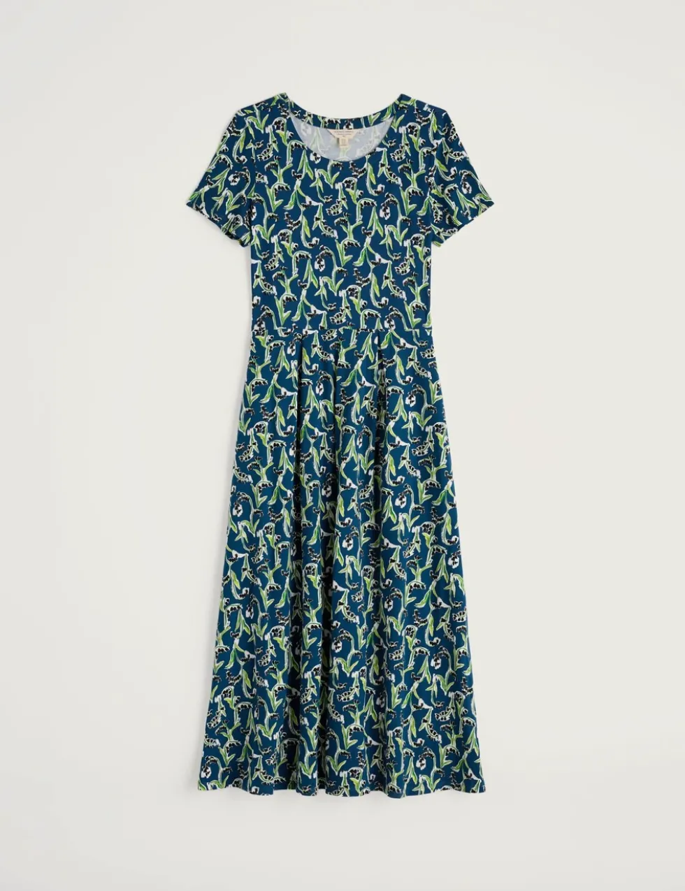 Cotton Rich Floral Midi Waisted Dress