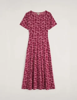 Cotton Rich Floral Midi Waisted Dress