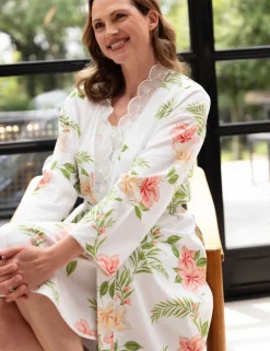 Cotton Rich Floral Print Dressing Gown