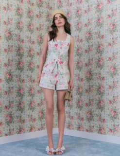 Cotton Rich Floral Square Neck Waistcoat